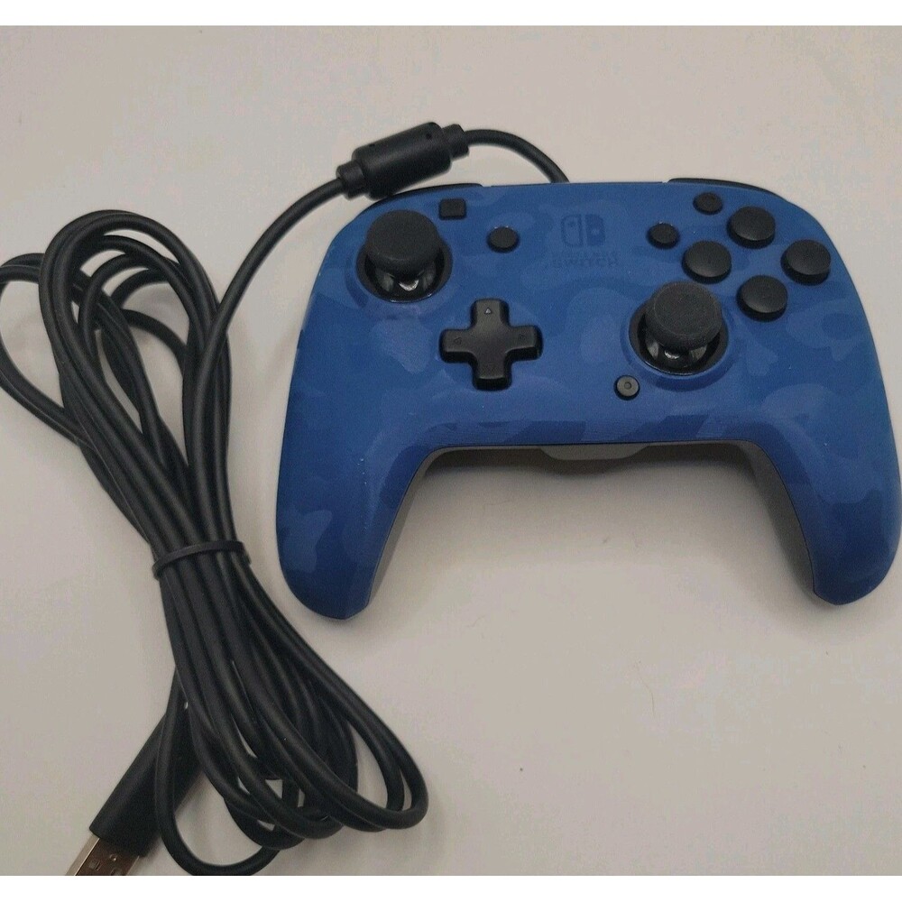 PDP Nintendo Switch Faceoff Wired Pro Controller Blue Camo with Cable